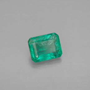 1.12캐럿 천연 그린 에메랄드, 에메랄드 컷, 7.1×5.6 mm, VS-SI