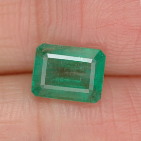 1.31캐럿 천연 그린 에메랄드, 에메랄드 컷, 7.8×6 mm, VS-SI