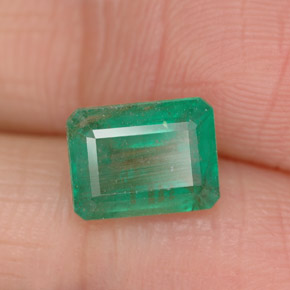 1.31캐럿 천연 그린 에메랄드, 에메랄드 컷, 7.8×6 mm, VS-SI