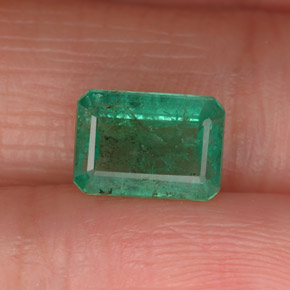 1.65캐럿 천연 그린 에메랄드, 에메랄드 컷, 8.2×5.8 mm, VS-SI