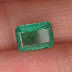 1.65캐럿 천연 그린 에메랄드, 에메랄드 컷, 8.2×5.8 mm, VS-SI