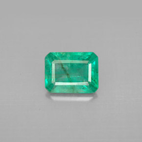1.27캐럿 천연 그린 에메랄드, 에메랄드 컷, 7.9×6 mm, VS-SI