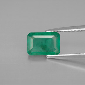 1.34캐럿 천연 그린 에메랄드, 에메랄드 컷, 7.9×5.6 mm, VS-SI