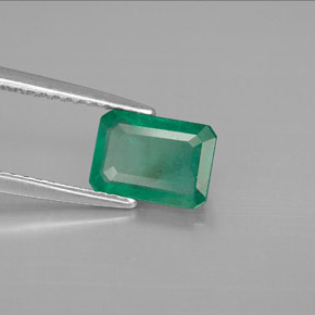 1.34캐럿 천연 그린 에메랄드, 에메랄드 컷, 7.9×5.6 mm, VS-SI