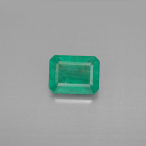 1.19캐럿 천연 그린 에메랄드, 에메랄드 컷, 7.7×5.8 mm, VS-SI