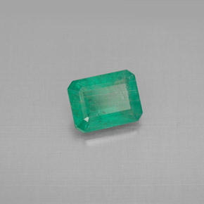 1.19캐럿 천연 그린 에메랄드, 에메랄드 컷, 7.7×5.8 mm, VS-SI