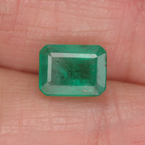 1.70캐럿 천연 그린 에메랄드, 에메랄드 컷, 7.9×6 mm, SI-I1