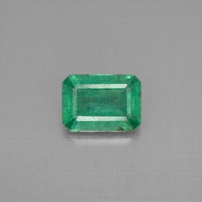 1.16캐럿 천연 그린 에메랄드, 에메랄드 컷, 8×5.7 mm, VS-SI