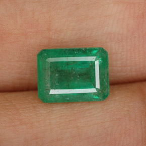 1.49캐럿 천연 그린 에메랄드, 에메랄드 컷, 8×6 mm, SI-I1