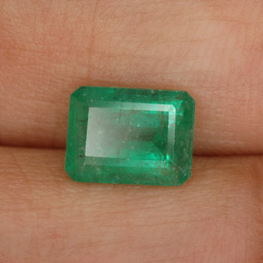 1.49캐럿 천연 그린 에메랄드, 에메랄드 컷, 8×6 mm, SI-I1