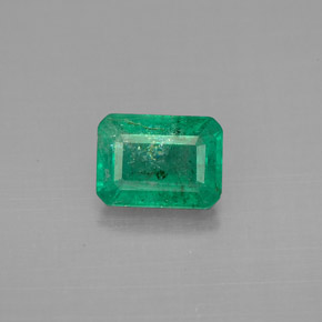 1.42캐럿 천연 그린 에메랄드, 에메랄드 컷, 7.8×5.7 mm, VS-SI