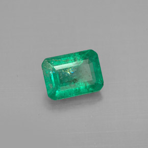 1.42캐럿 천연 그린 에메랄드, 에메랄드 컷, 7.8×5.7 mm, VS-SI