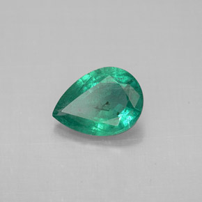 0.91캐럿 천연 그린 에메랄드, 배 모양, 8.2×6 mm, VS-SI