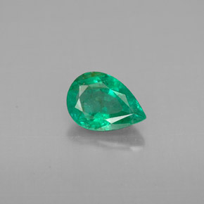 0.65캐럿 천연 그린 에메랄드, 배 모양, 7×5.1 mm, VS-SI