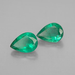 캐럿 천연 그린 에메랄드 보석, 배 모양, 7.1×5.1 mm, VS-SI