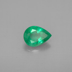 0.66캐럿 천연 그린 에메랄드, 배 모양, 7×5.2 mm, VS-SI