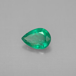 0.56캐럿 천연 그린 에메랄드, 배 모양, 7×5.1 mm, VS-SI
