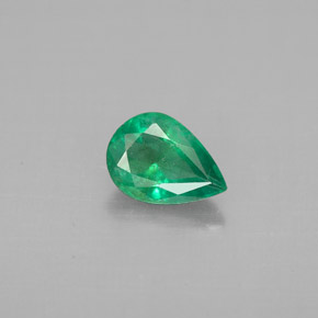 0.57캐럿 천연 그린 에메랄드, 배 모양, 7×5 mm, SI