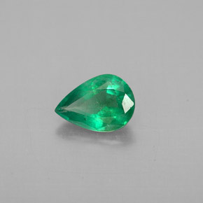 0.57캐럿 천연 그린 에메랄드, 배 모양, 7×5 mm, SI