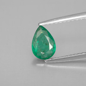 0.50캐럿 천연 그린 에메랄드, 배 모양, 7×4.9 mm, VS-SI