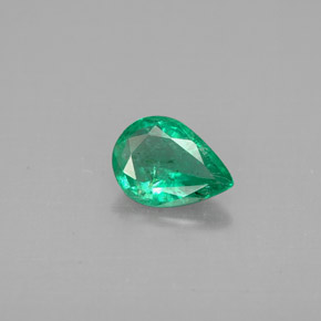 0.50캐럿 천연 그린 에메랄드, 배 모양, 6.9×5 mm, VS-SI