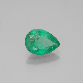 0.85캐럿 천연 그린 에메랄드, 배 모양, 8.1×5.9 mm, VS-SI