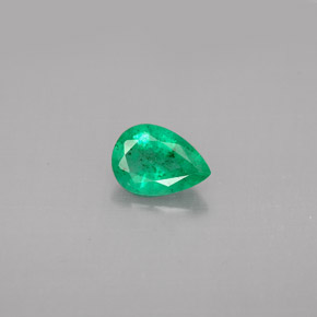 0.58캐럿 천연 그린 에메랄드, 배 모양, 7×4.9 mm, VS-SI