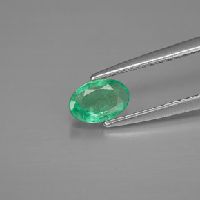 0.42캐럿 천연 그린 에메랄드, 타원형 컷, 5.8×4 mm, VS-SI