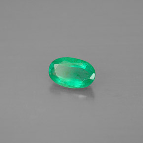 0.40캐럿 천연 그린 에메랄드, 타원형 컷, 6.2×3.9 mm, VS-SI