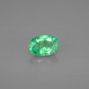 0.43캐럿 천연 그린 에메랄드, 타원형 컷, 6×4.1 mm, VS-SI