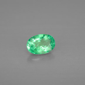 0.43캐럿 천연 그린 에메랄드, 타원형 컷, 6×4.1 mm, VS-SI