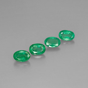 캐럿 천연 그린 에메랄드 보석, 타원형 컷, 6×4.2 mm, VS-SI