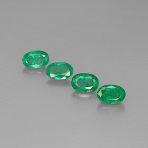 캐럿 천연 그린 에메랄드 보석, 타원형 컷, 6×4.2 mm, VS-SI