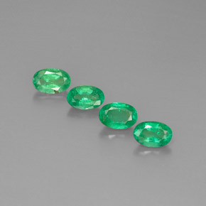 캐럿 천연 그린 에메랄드 보석, 타원형 컷, 6.2×4.2 mm, VS-SI
