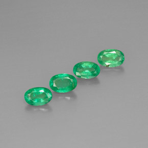 캐럿 천연 그린 에메랄드 보석, 타원형 컷, 6.2×4.2 mm, VS-SI