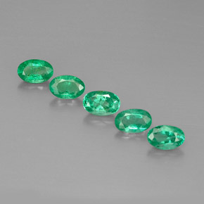 캐럿 천연 그린 에메랄드 보석, 타원형 컷, 6×4 mm, VS-SI