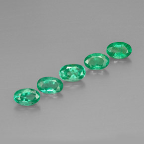 캐럿 천연 그린 에메랄드 보석, 타원형 컷, 6×4 mm, VS-SI