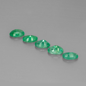 캐럿 천연 그린 에메랄드 보석, 타원형 컷, 6×4 mm, VS-SI