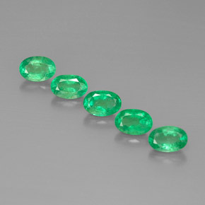 캐럿 천연 그린 에메랄드 보석, 타원형 컷, 6×4.1 mm, VS-SI