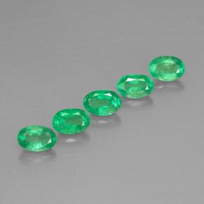 캐럿 천연 그린 에메랄드 보석, 타원형 컷, 6×4.1 mm, VS-SI