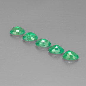 캐럿 천연 그린 에메랄드 보석, 타원형 컷, 6×4.1 mm, VS-SI