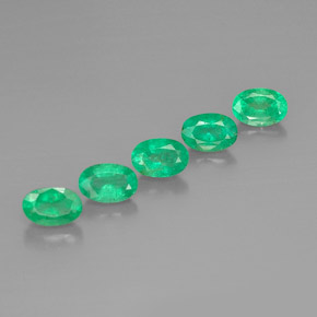 캐럿 천연 그린 에메랄드 보석, 타원형 컷, 6.1×4.1 mm, VS-SI