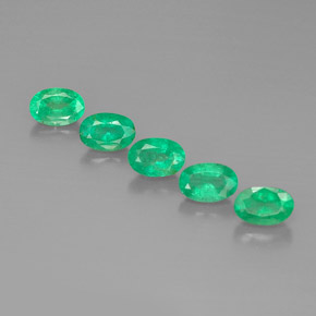 캐럿 천연 그린 에메랄드 보석, 타원형 컷, 6.1×4.1 mm, VS-SI