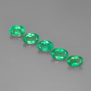 캐럿 천연 그린 에메랄드 보석, 타원형 컷, 5.9×4.1 mm, VS-SI