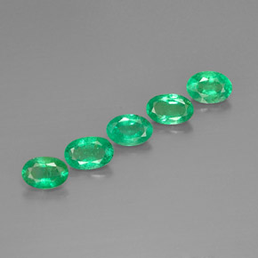 캐럿 천연 그린 에메랄드 보석, 타원형 컷, 5.9×4.1 mm, VS-SI