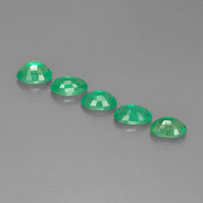 캐럿 천연 그린 에메랄드 보석, 타원형 컷, 5.9×4.1 mm, VS-SI
