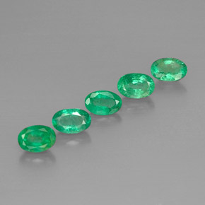캐럿 천연 그린 에메랄드 보석, 타원형 컷, 6.1×4 mm, VS-SI