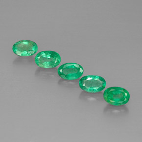 캐럿 천연 그린 에메랄드 보석, 타원형 컷, 6.1×4 mm, VS-SI
