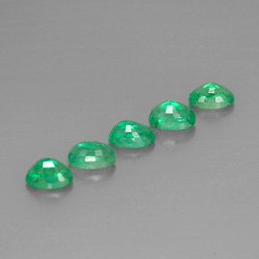캐럿 천연 그린 에메랄드 보석, 타원형 컷, 6.1×4 mm, VS-SI