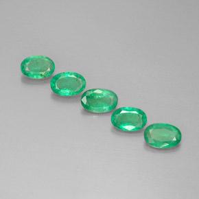 1.90캐럿 천연 미디엄 그린 에메랄드 보석, 타원형 컷, 5.9×4 mm, VS-SI